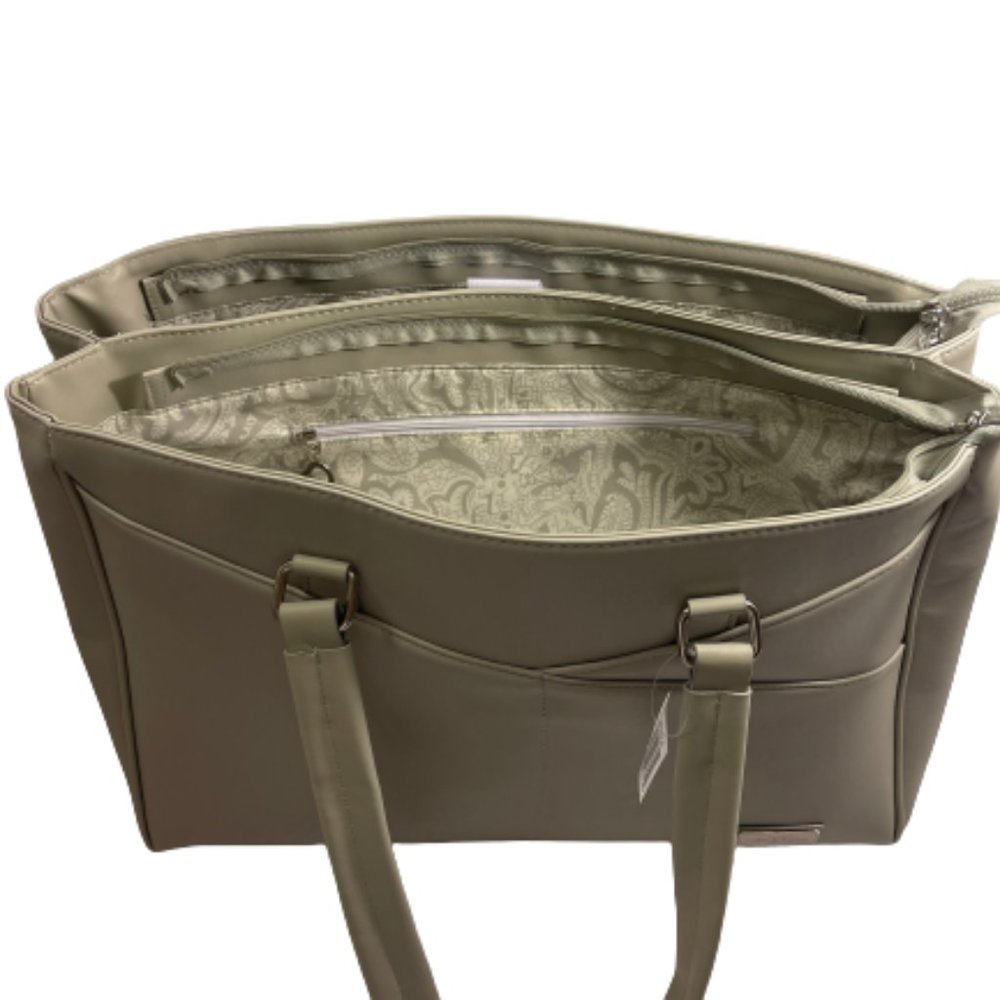 🆕Belle Russo Grey/Silver Leather Laptop Bag - Picture 5 of 9